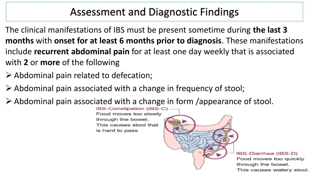 assessment and diagnostic findings