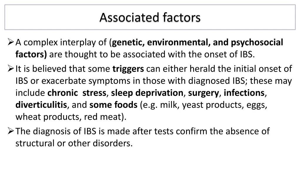 associated factors