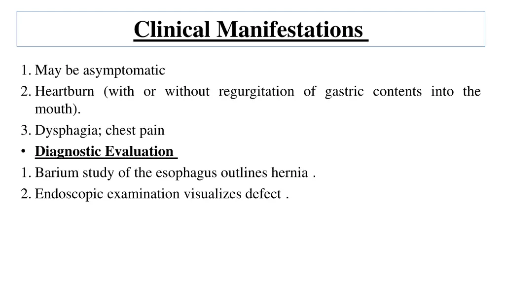 clinical manifestations