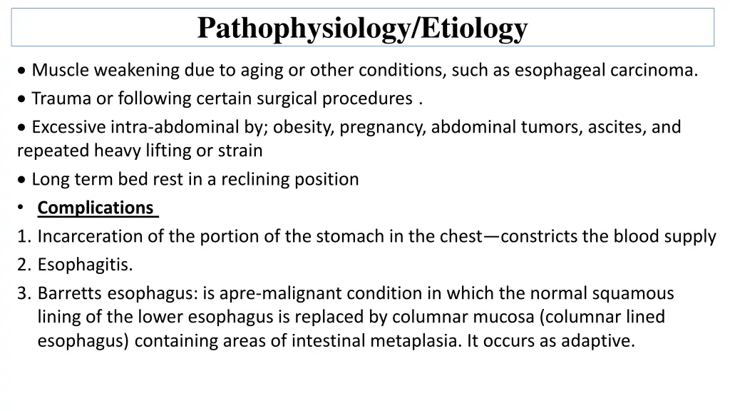 pathophysiology etiology