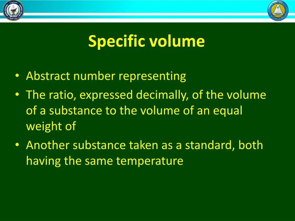 specific volume