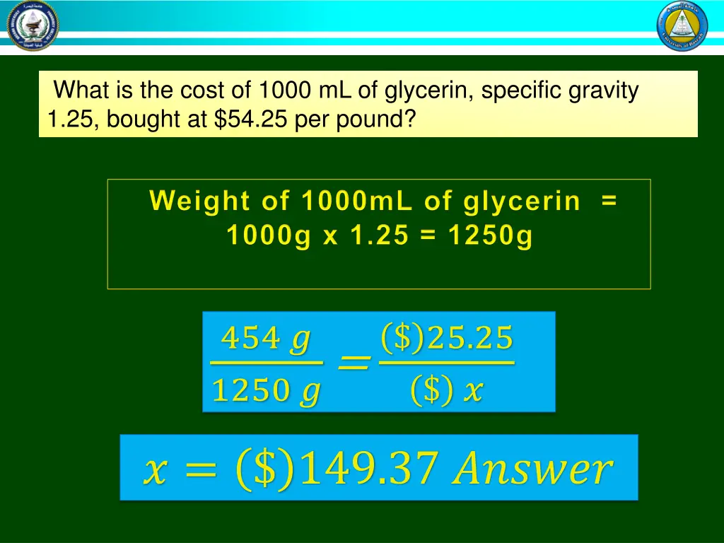 what is the cost of 1000 ml of glycerin specific