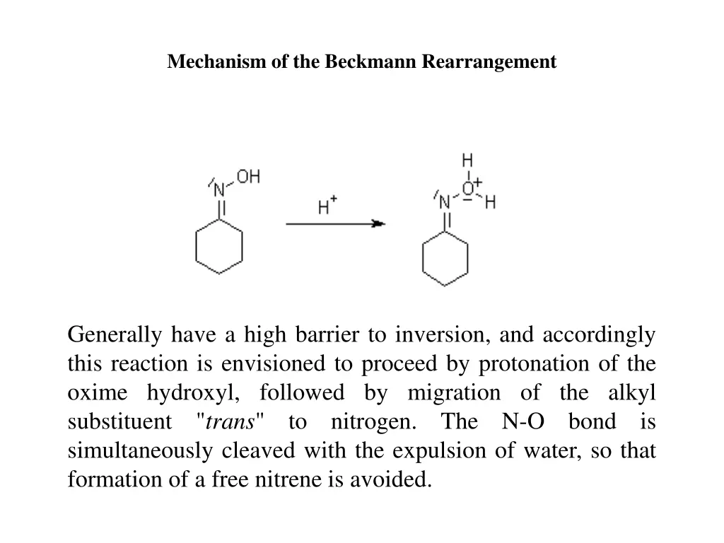 mechanism of the beckmann rearrangement