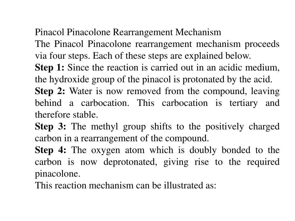 pinacol pinacolone rearrangement mechanism