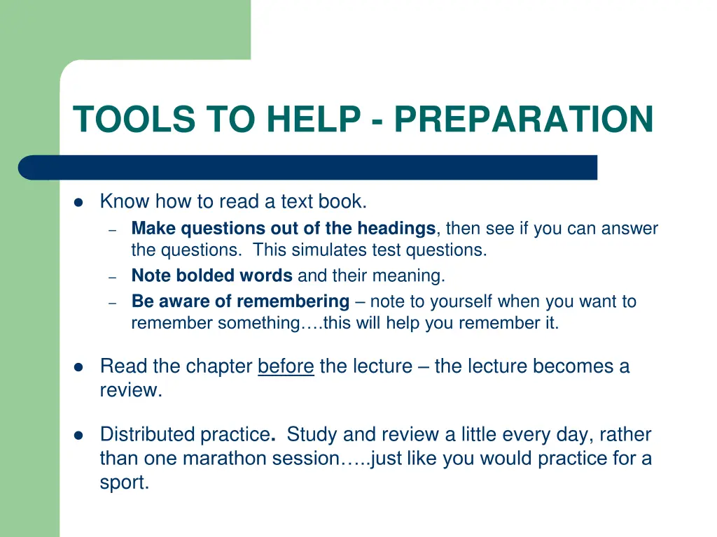 tools to help preparation 1