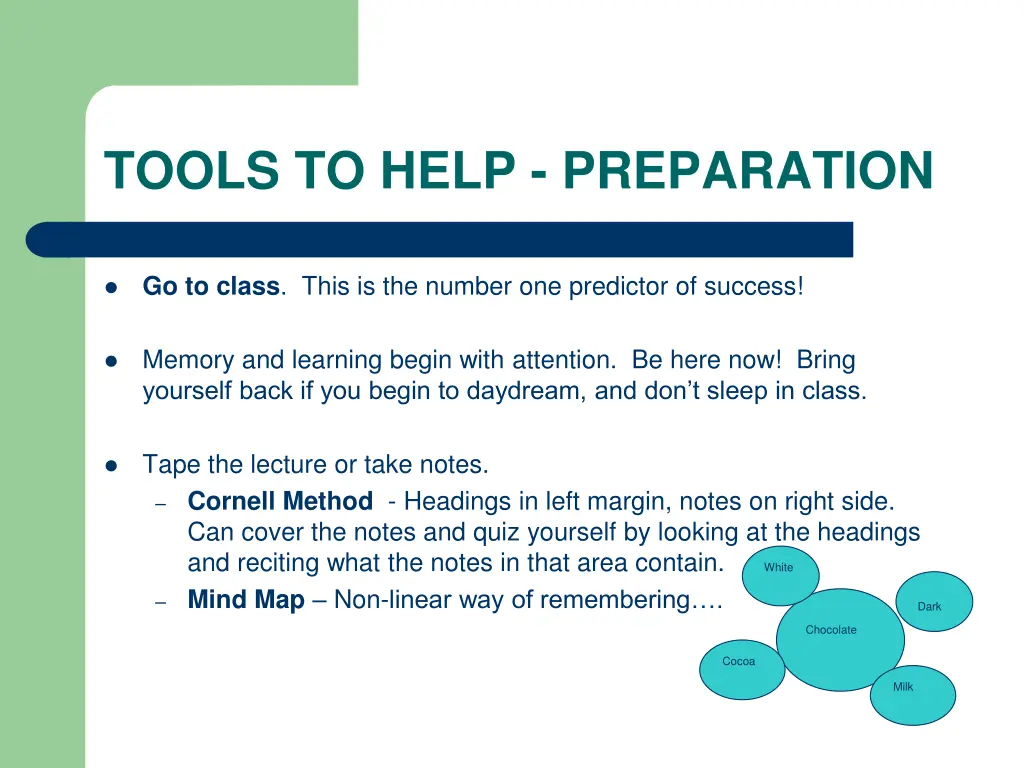 tools to help preparation