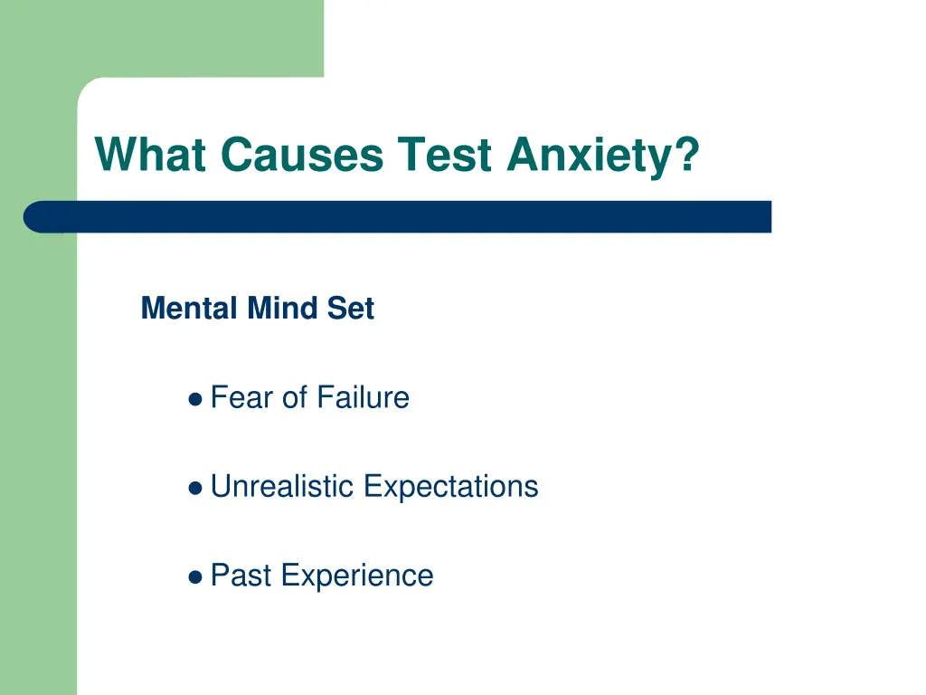 what causes test anxiety 2