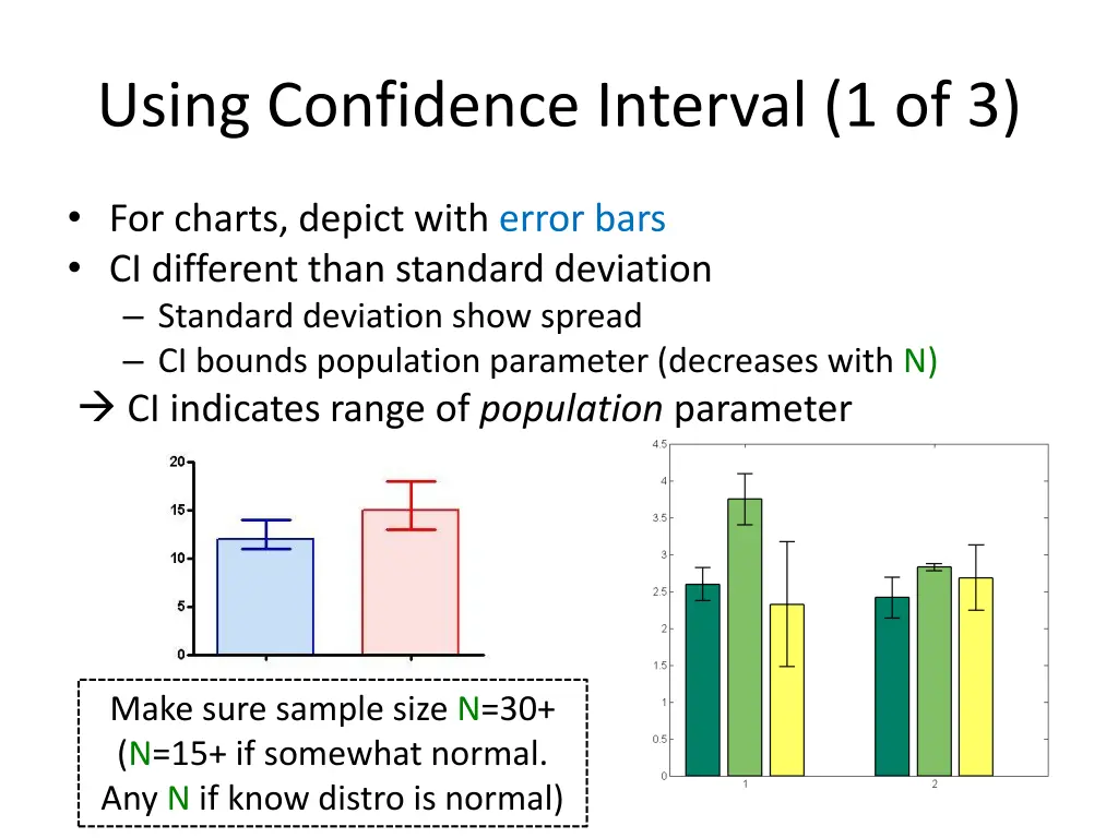 using confidence interval 1 of 3