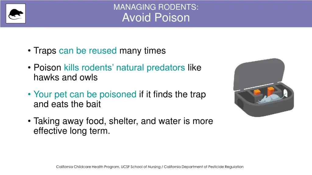 managing rodents avoid poison