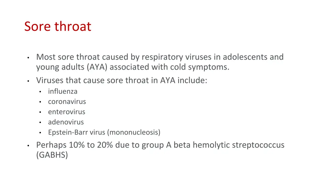 sore throat