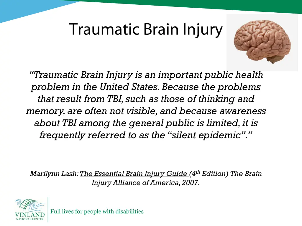 traumatic brain injury is an important public