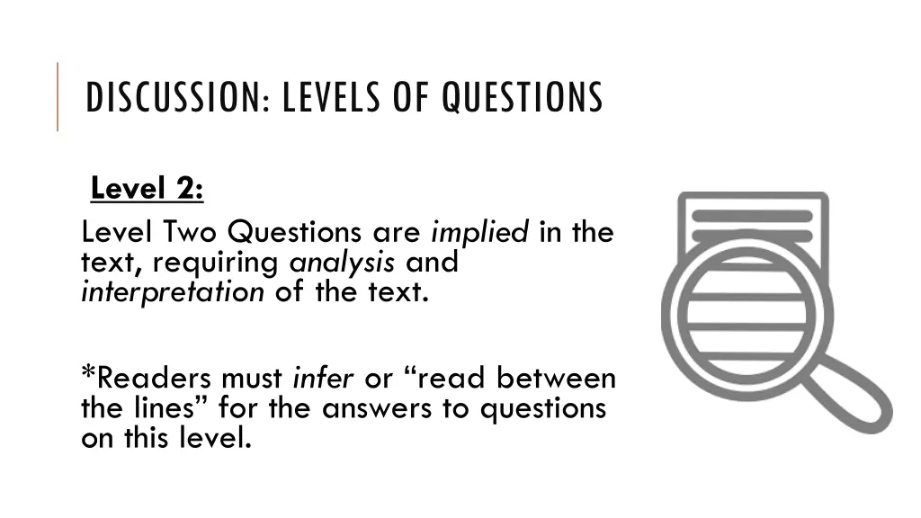 discussion levels of questions 3