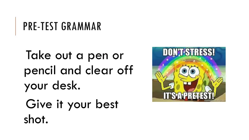 pre test grammar