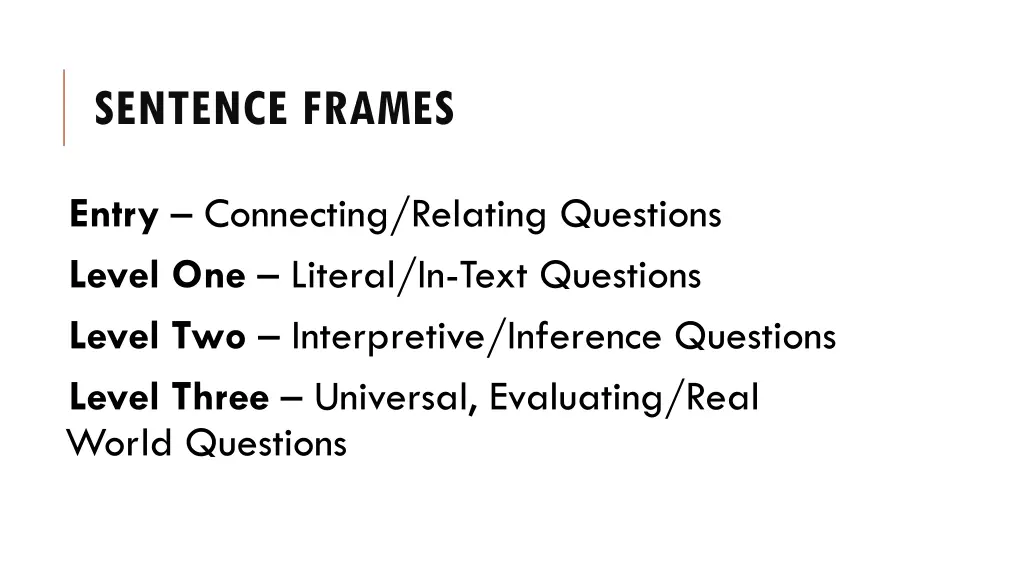 sentence frames