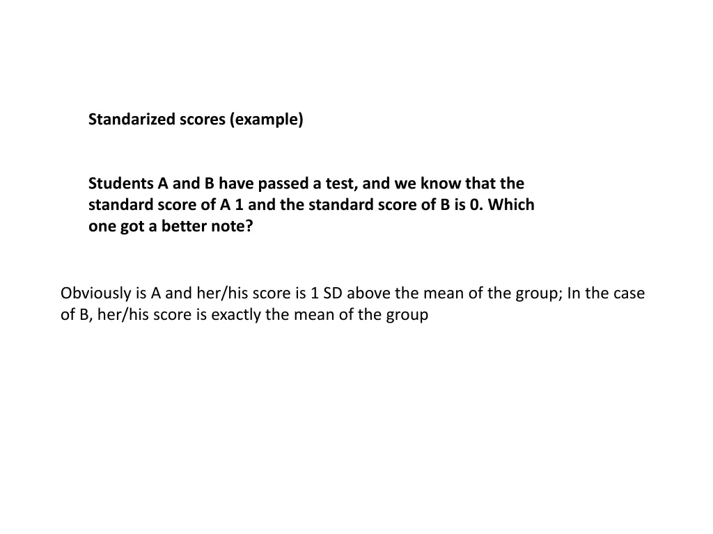 standarized scores example