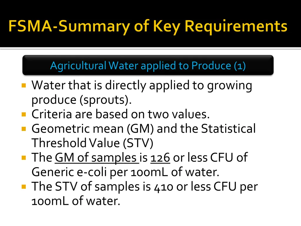 agricultural water applied to produce 1