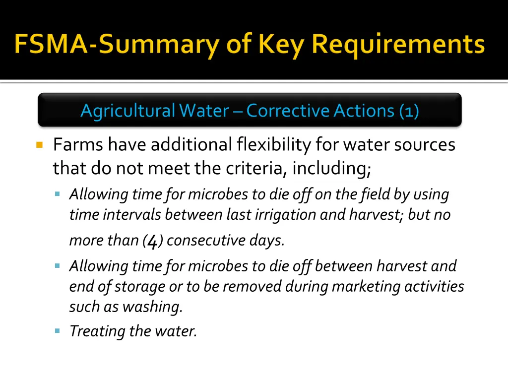 agricultural water corrective actions 1 1