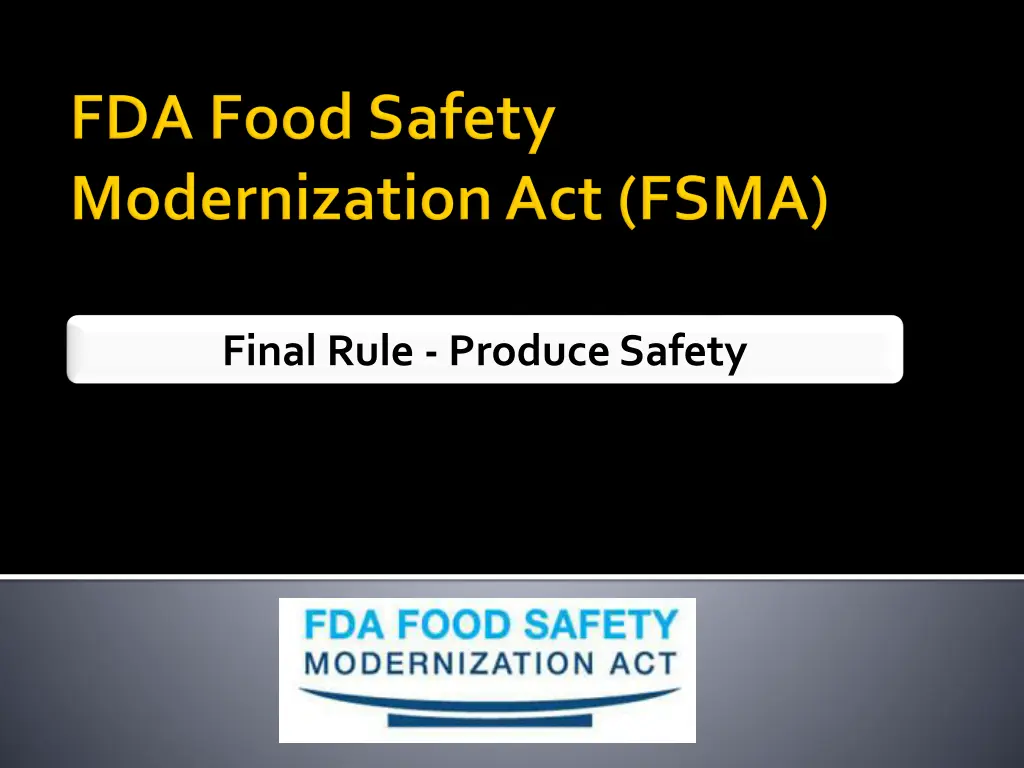 final rule produce safety