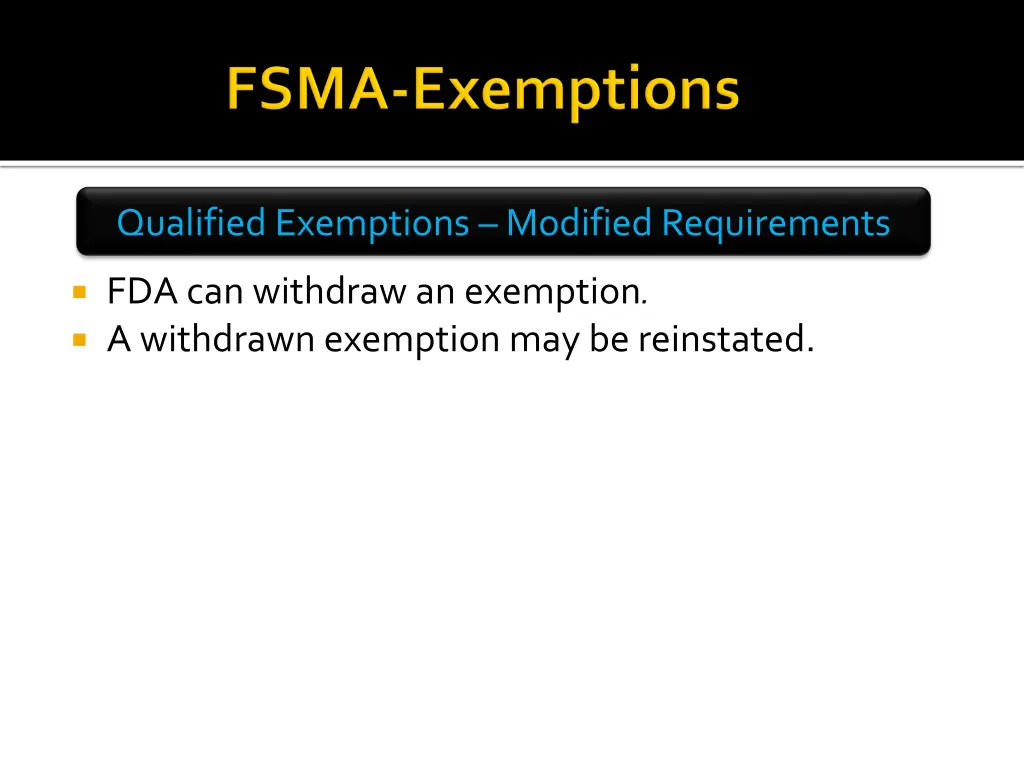 qualified exemptions modified requirements 1