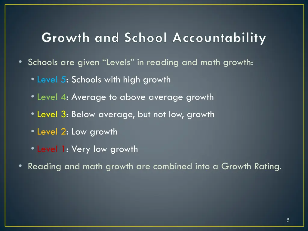 growth and school accountability