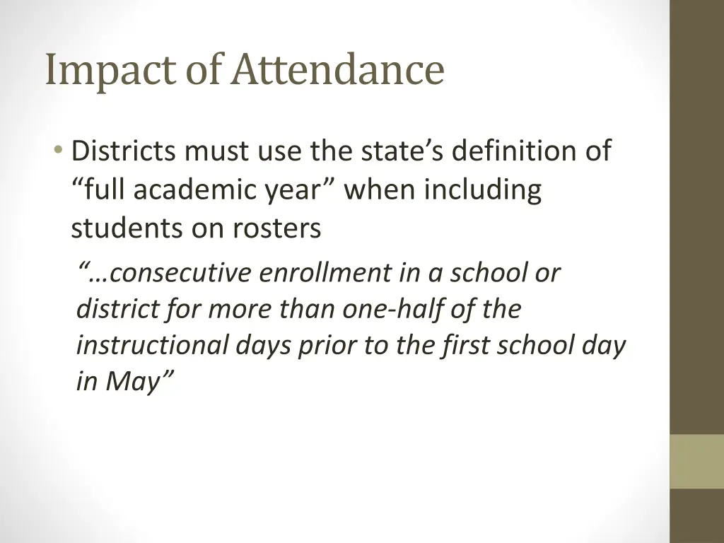 impact of attendance