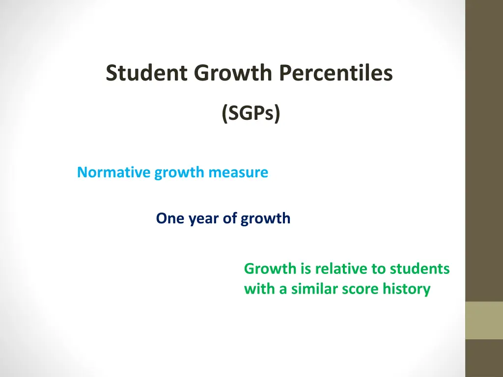 student growth percentiles