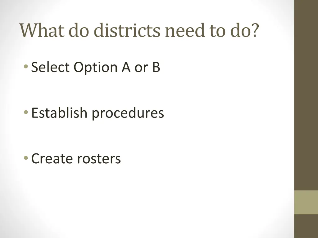 what do districts need to do