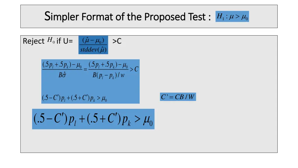 s s impler format of the proposed test impler