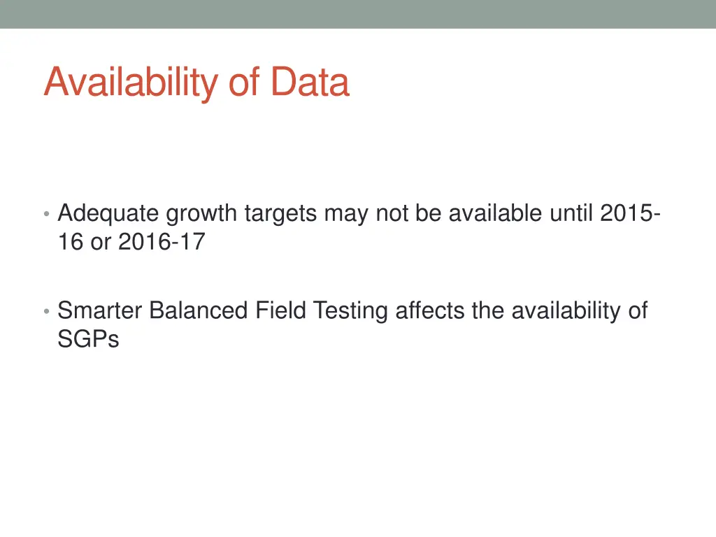 availability of data