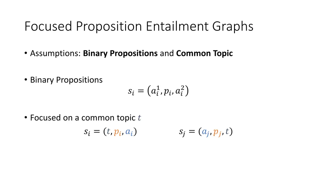 focused proposition entailment graphs 1