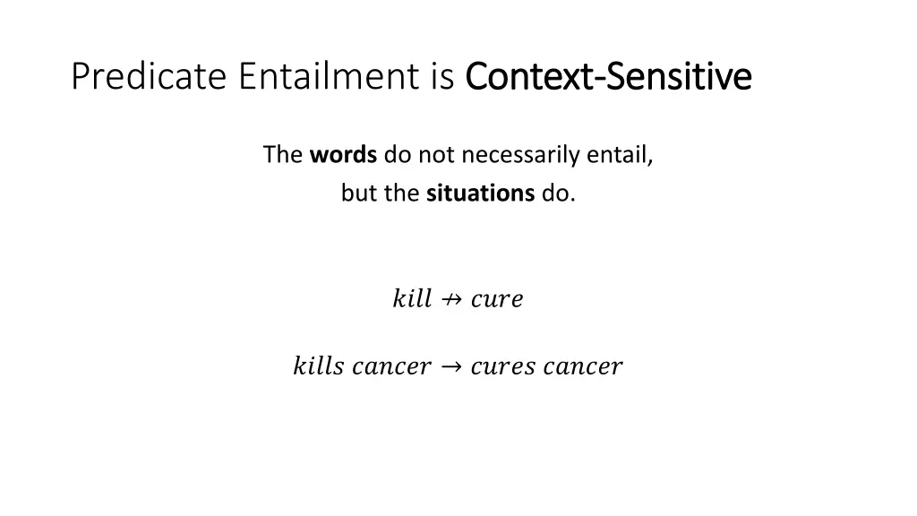 predicate entailment is context