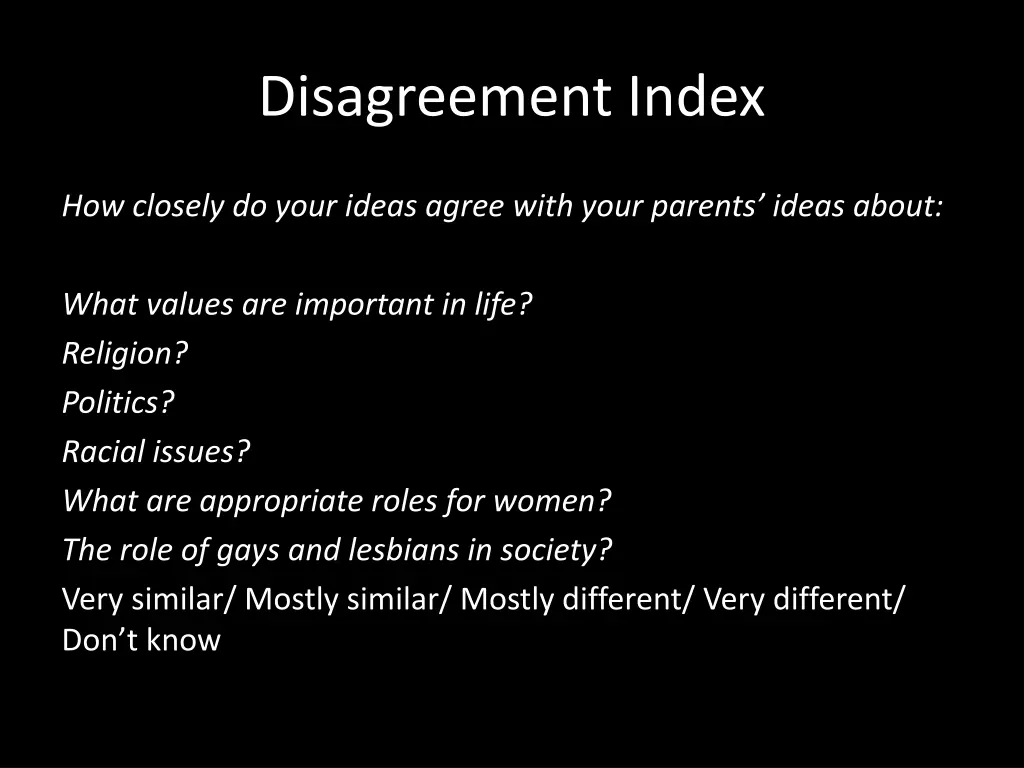 disagreement index