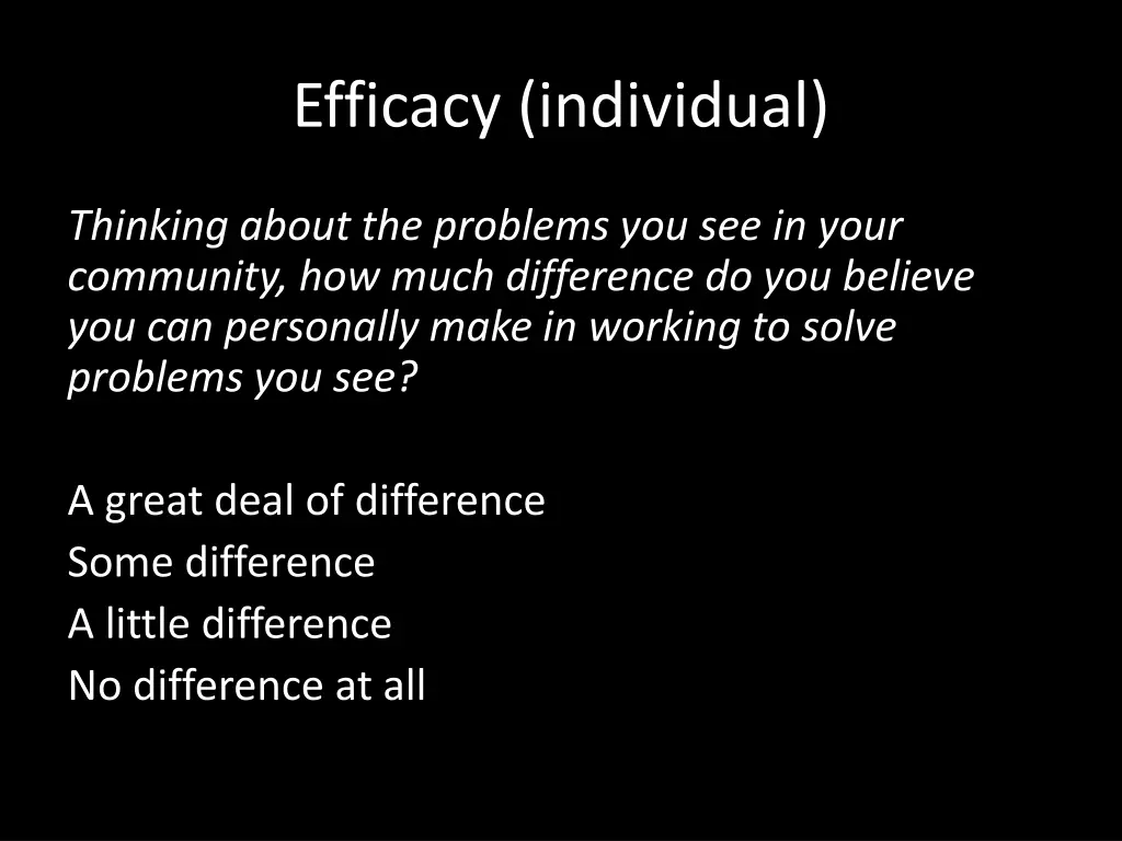 efficacy individual