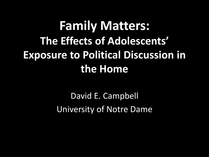 family matters the effects of adolescents