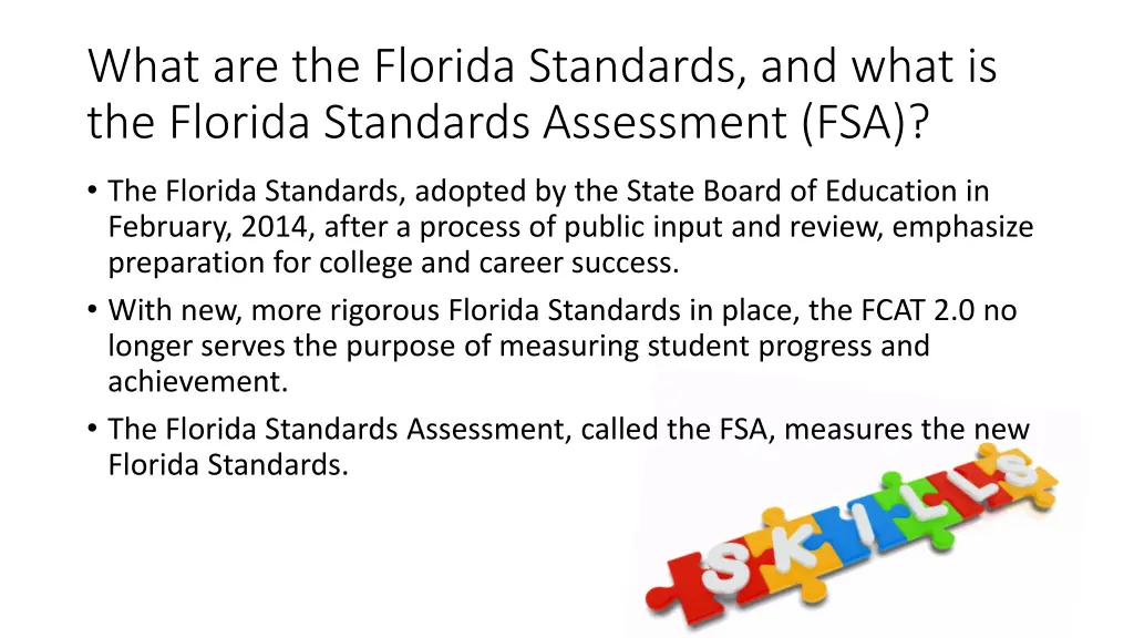 what are the florida standards and what