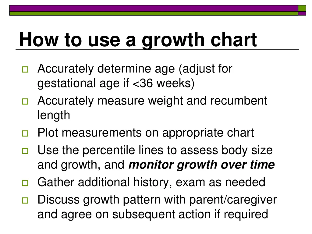 how to use a growth chart