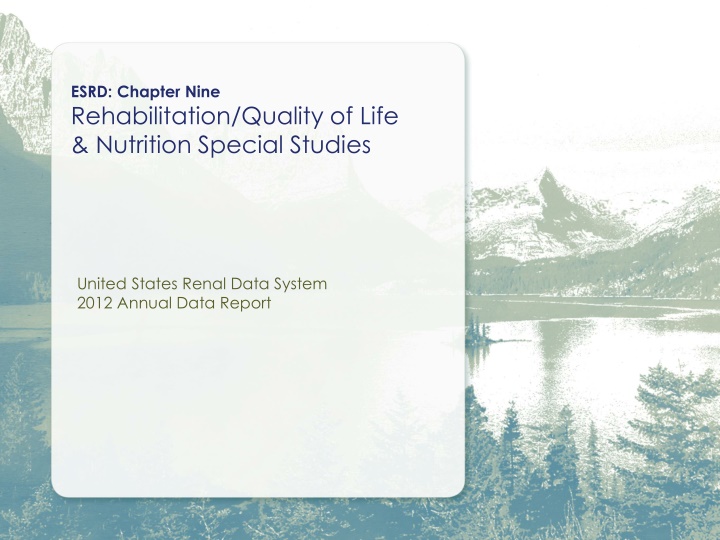 esrd chapter nine rehabilitation quality of life