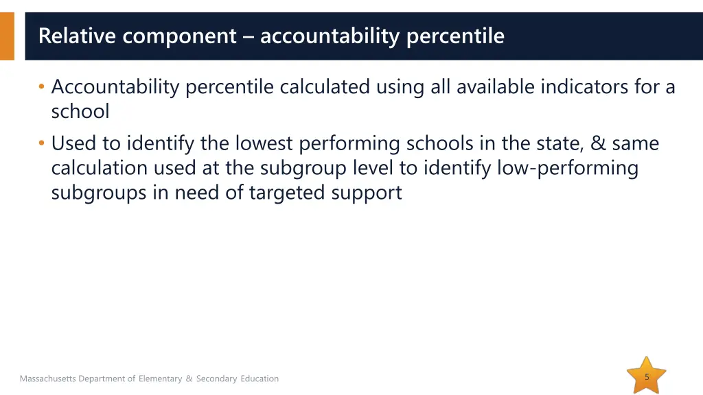 relative component accountability percentile