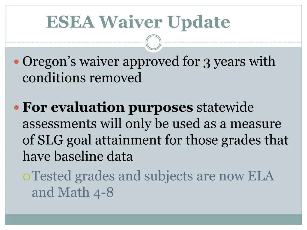 esea waiver update