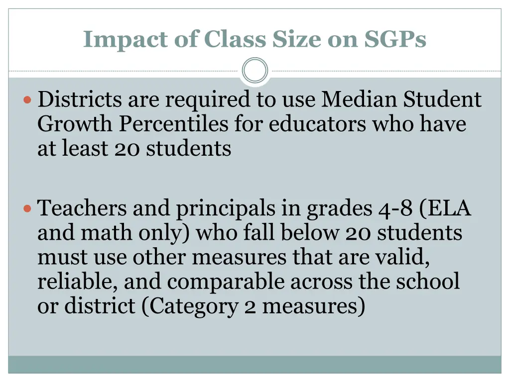 impact of class size on sgps