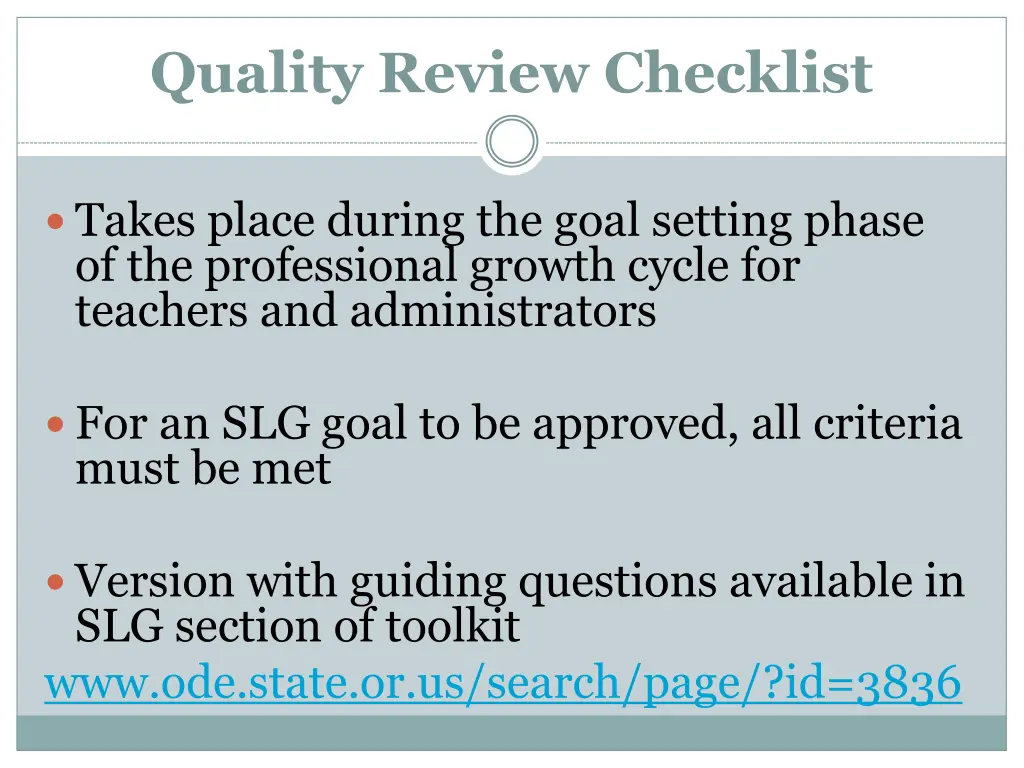 quality review checklist