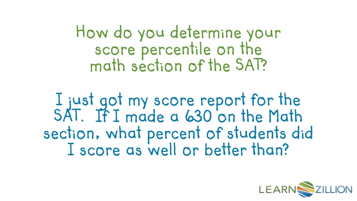 how do you determine your score percentile