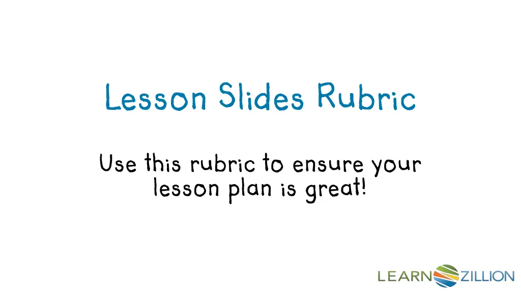 lesson slides rubric