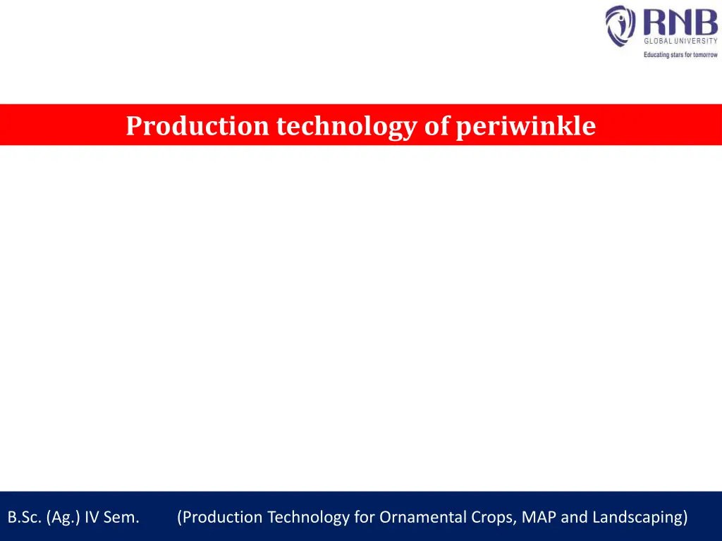 production technology of periwinkle