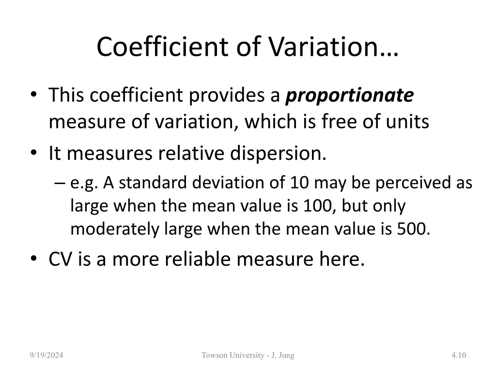 coefficient of variation 1