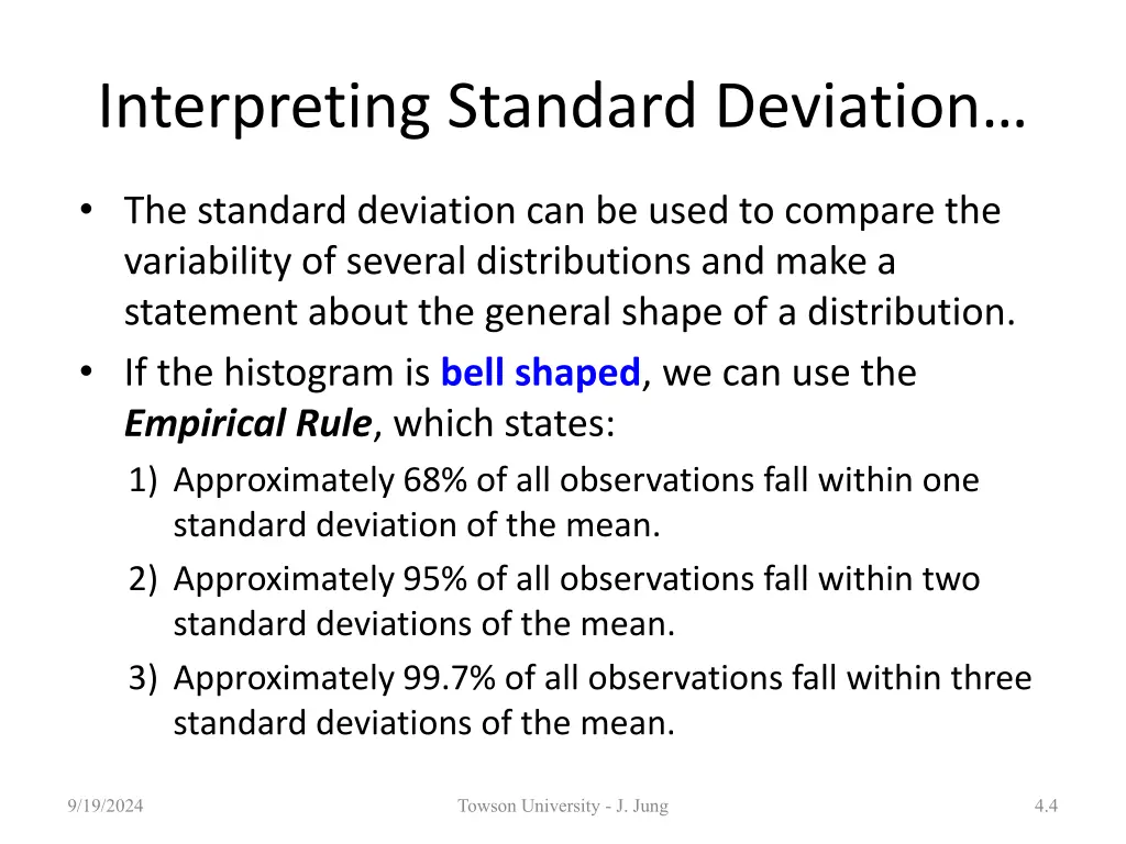 interpreting standard deviation