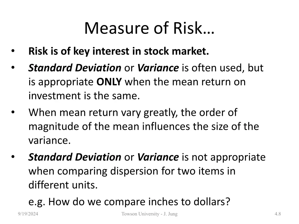 measure of risk