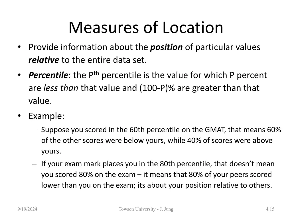 measures of location provide information about