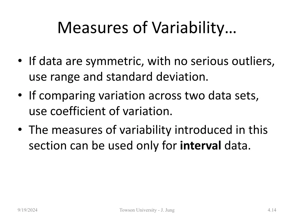 measures of variability