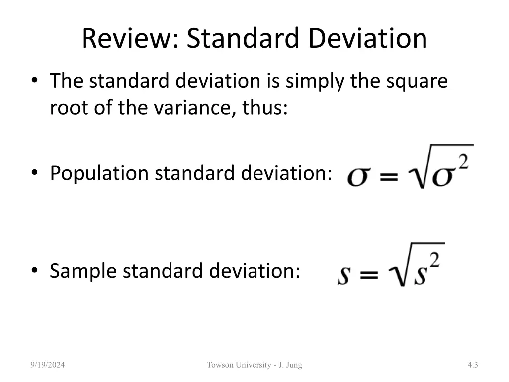 review standard deviation